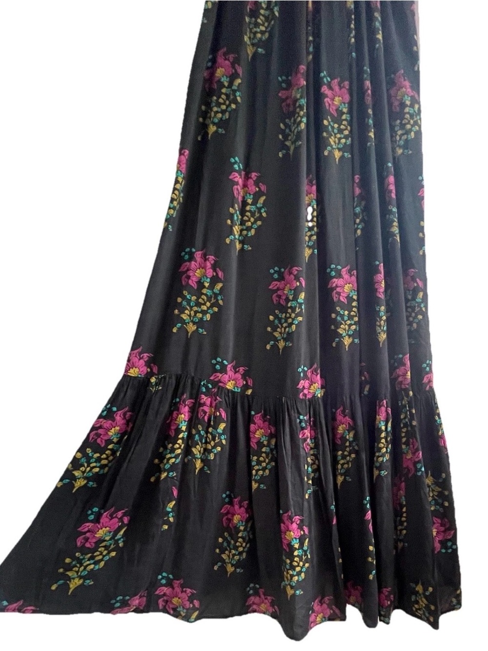 Anthropologie Maxi Dress or Cover-up  Floral Beachy Lounge Sz L-XL Modal Flowy - Picture 7 of 8